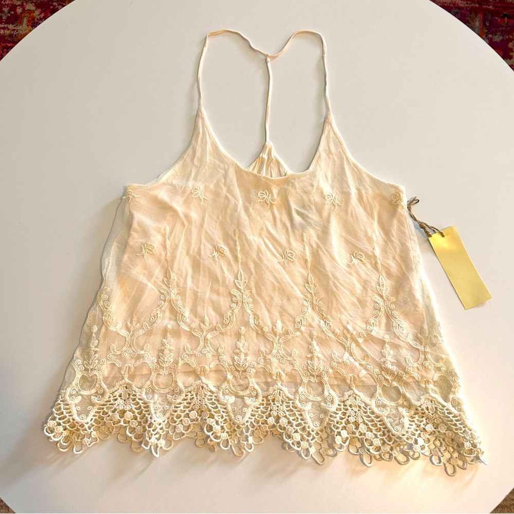 Paper Tee Embroidered Ivory Camisole